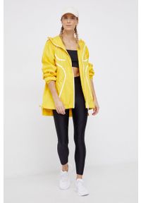 Adidas by Stella McCartney - adidas by Stella McCartney Kurtka damska kolor żółty przejściowa oversize. Typ kołnierza: kaptur. Kolor: żółty. Materiał: materiał. Długość rękawa: raglanowy rękaw #6