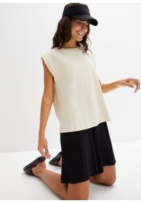 bonprix - T-shirt oversize z czystej bawełny organicznej. Kolor: beżowy. Materiał: bawełna #1