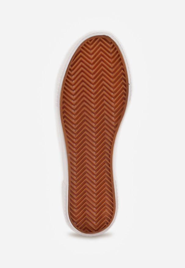 Renee - Białe Trampki VICES na Żłobionej Platformie Zdobione Trójkątną Aplikacją Lorerina. Okazja: na co dzień, na spacer. Kolor: biały. Materiał: satyna, koronka, kauczuk. Wzór: aplikacja. Obcas: na platformie. Styl: elegancki, casual