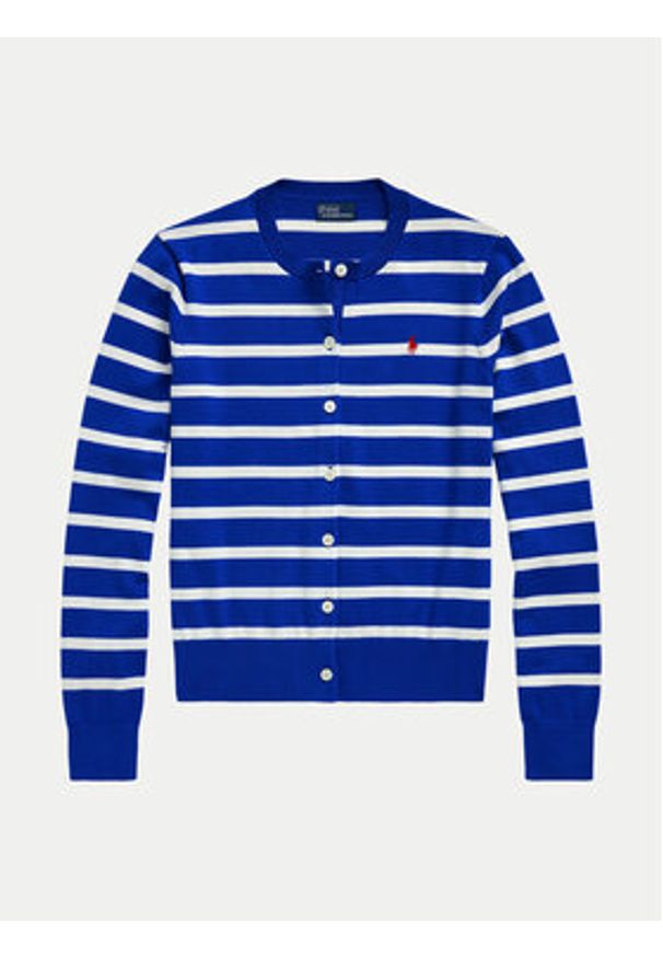 Polo Ralph Lauren Kardigan 211891885006 Niebieski Relaxed Fit. Typ kołnierza: polo. Kolor: niebieski. Materiał: bawełna