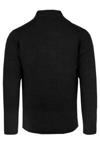 Męski Sweter Rozpinany na Guziki - Brave Soul - Czarny. Kolor: czarny. Materiał: akryl
