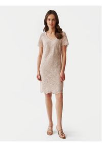 Tatuum Sukienka koktajlowa Sono T2406.204 Beżowy Regular Fit. Kolor: beżowy. Materiał: bawełna. Styl: wizytowy #6
