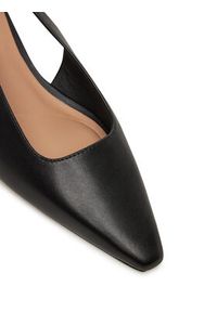 TOMMY HILFIGER - Tommy Hilfiger Sandały Squared Toe Kitten Slingback FW0FW08711 Czarny. Kolor: czarny. Materiał: skóra #5