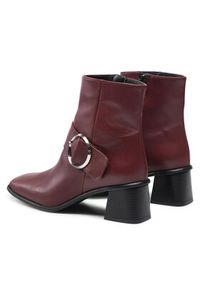 Lasocki Botki T003 Bordowy. Kolor: czerwony. Materiał: skóra #4