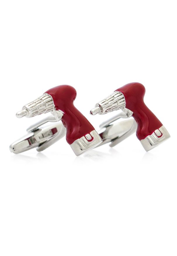 Modini - Czerwone spinki do mankietów - wkrętarki L09. Kolor: czerwony