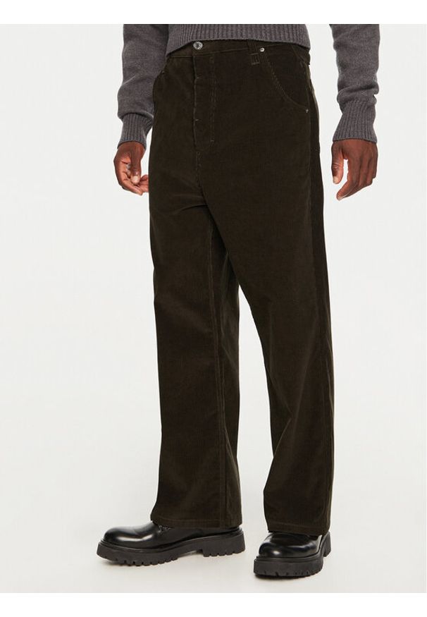 AMI PARIS - AMI Paris Spodnie materiałowe HTR102 CO0089 Brązowy Regular Fit. Kolor: brązowy. Materiał: sztruks