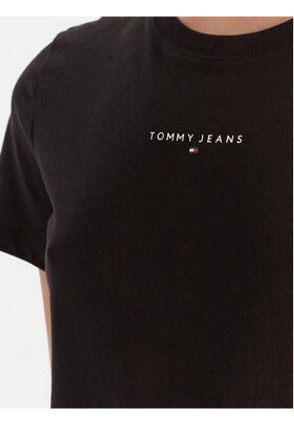 Tommy Jeans T-Shirt Linear DW0DW21964 Czarny Regular Fit. Kolor: czarny. Materiał: bawełna, wiskoza