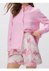 Reserved - Wzorzyste szorty z bawełny - różowy. Kolor: różowy. Materiał: bawełna