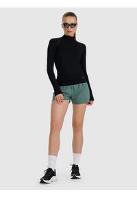 4f - 4F Longsleeve do biegania w terenie szybkoschnący damski - czarny M/L. Typ kołnierza: kołnierzyk stójkowy. Kolor: czarny. Materiał: skóra, włókno, materiał. Długość rękawa: długi rękaw. Długość: długie. Wzór: ze splotem. Sport: fitness #2