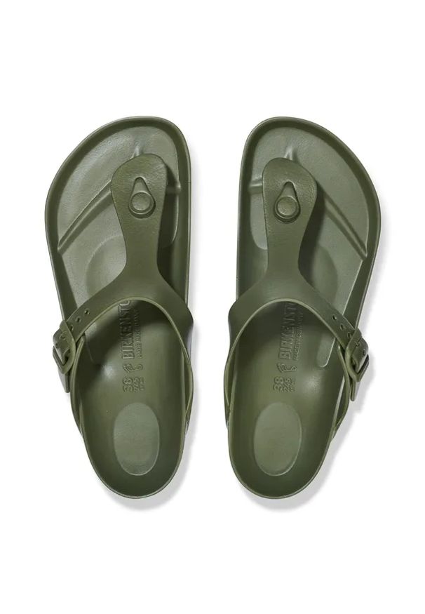Birkenstock Gizeh EVA Japonki unisex. Okazja: na plażę. Kolor: zielony. Sezon: lato. Styl: sportowy, klasyczny, wakacyjny