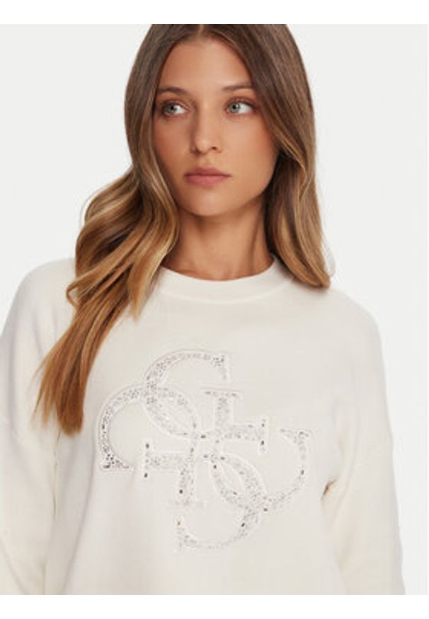 Guess Sweter W5BR42 Z26I2 Écru Relaxed Fit. Materiał: wiskoza