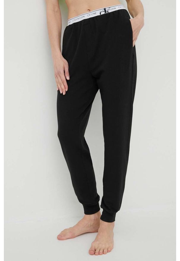 Calvin Klein Underwear spodnie lounge ck one damskie kolor czarny. Kolor: czarny. Materiał: dzianina