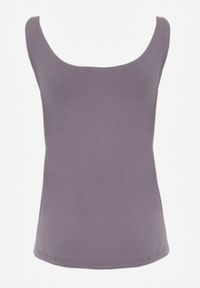 Born2be - Szary Gładki Top na Szerokich Ramiączkach w Stylu Basic Starbe. Okazja: do pracy, na co dzień. Kolekcja: plus size. Kolor: szary. Materiał: jeans. Długość rękawa: na ramiączkach. Wzór: gładki. Sezon: lato. Styl: elegancki, klasyczny, casual #3