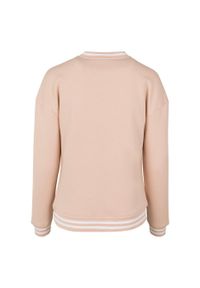 BUILD YOUR BRAND - Sweter Damski Oversized College. Kolor: biały, wielokolorowy, różowy