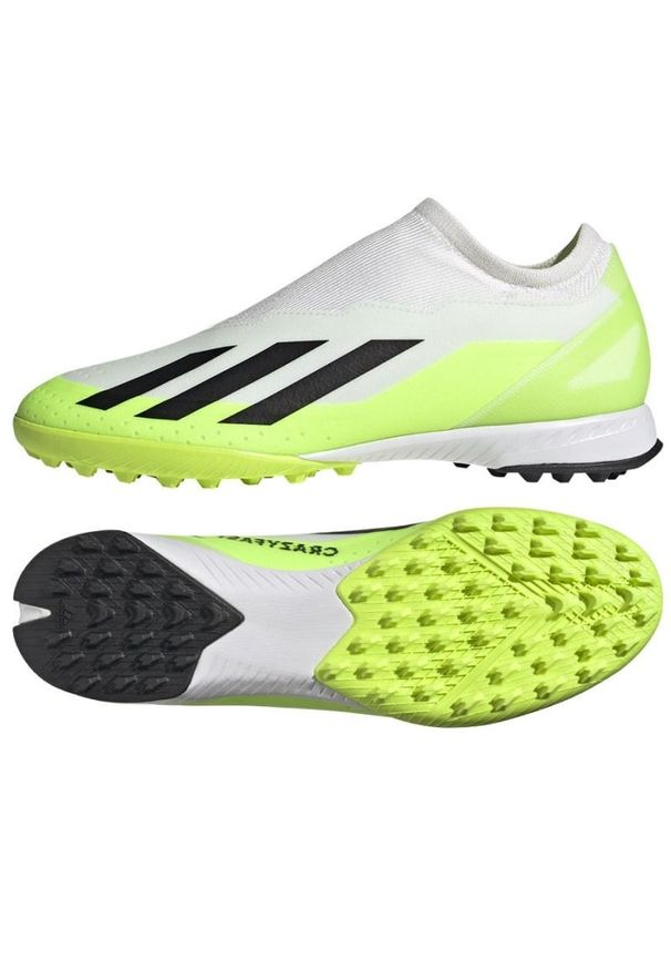 Adidas - Buty piłkarskie adidas X Crazyfast.3 Ll Tf M ID9346 białe białe. Kolor: biały. Materiał: syntetyk, guma. Sport: piłka nożna