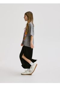 Reserved - Kuloty z zakładkami - czarny. Kolor: czarny. Materiał: tkanina