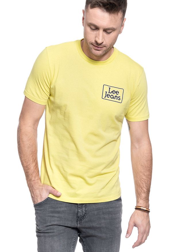 Lee - T-SHIRT MĘSKI LEE JEANS TEE SUNBURST L65LFENN 112116081. Materiał: jeans
