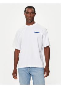 Lacoste T-Shirt TH4148 Biały Loose Fit. Kolor: biały. Materiał: bawełna