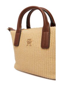 TOMMY HILFIGER - Tommy Hilfiger Torebka Popette Micro Tote Raffia AW0AW18526 Beżowy. Kolor: beżowy #4