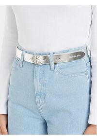 Calvin Klein Jeans Pasek Damski Round Mono Pl Rev Lthr Belt 30Mm K60K611489 Biały. Kolor: biały. Materiał: skóra