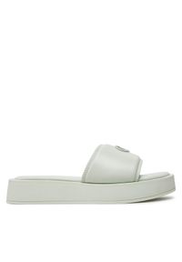 Calvin Klein Klapki Flatform Slide Relock Lth HW0HW02049 Zielony. Kolor: zielony. Materiał: skóra