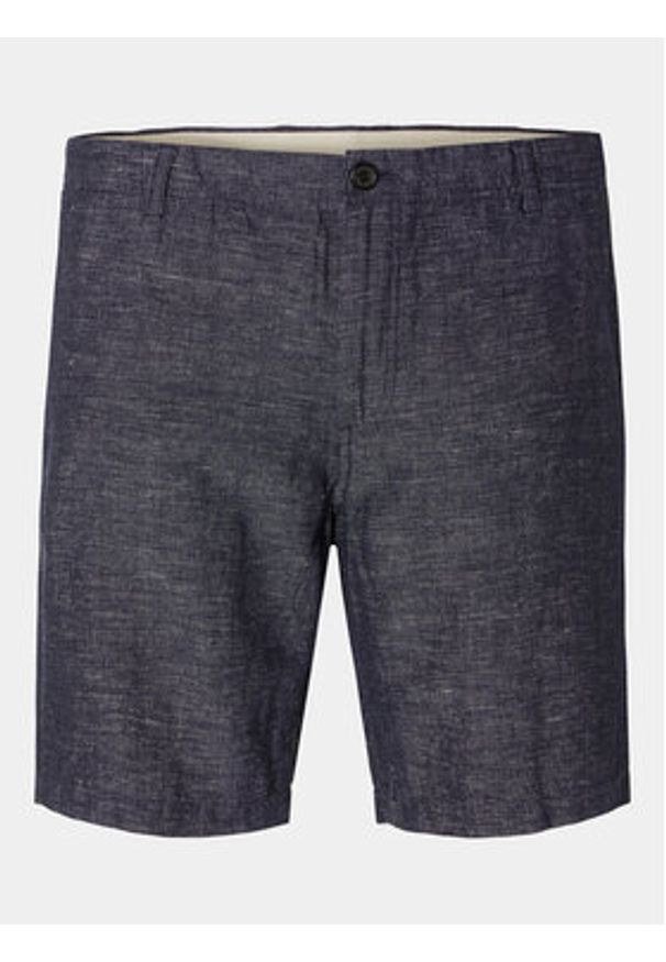 Selected Homme Szorty materiałowe Owen 16092730 Niebieski Regular Fit. Kolor: niebieski. Materiał: len, bawełna
