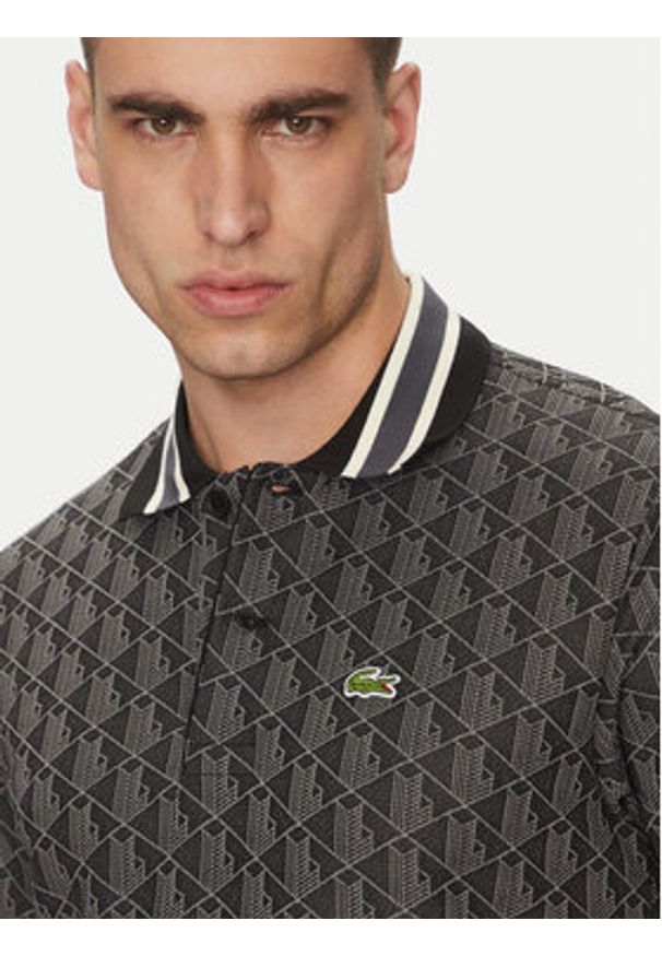 Lacoste Polo DH1417 Czarny Regular Fit. Typ kołnierza: polo. Kolor: czarny. Materiał: bawełna, syntetyk