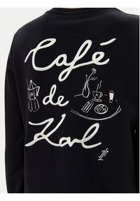 Karl Lagerfeld - KARL LAGERFELD Bluza A2W20056 Czarny Regular Fit. Typ kołnierza: dekolt w karo. Kolor: czarny. Materiał: bawełna #5