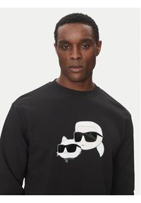 Karl Lagerfeld - KARL LAGERFELD Bluza 705063 552941 Czarny Regular Fit. Typ kołnierza: dekolt w karo. Kolor: czarny. Materiał: bawełna #4