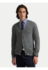 Polo Ralph Lauren Kardigan 710946144004 Szary Slim Fit. Typ kołnierza: polo. Kolor: szary. Materiał: wełna