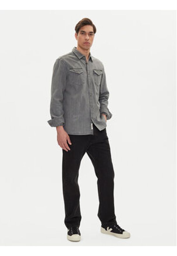 Mustang Koszula jeansowa Duver 1016240 Szary Regular Fit. Kolor: szary. Materiał: bawełna