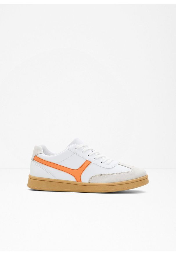 bonprix - Sneakersy w stylu retro. Kolor: biały