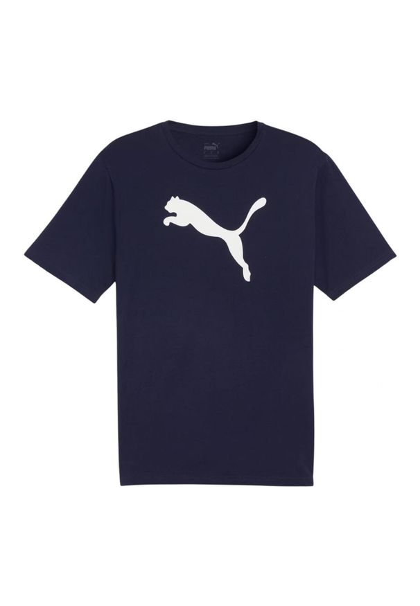 Puma - Jersey Męska Logo Z Bawełny Team Rise. Kolor: niebieski. Materiał: jersey, bawełna. Sport: turystyka piesza