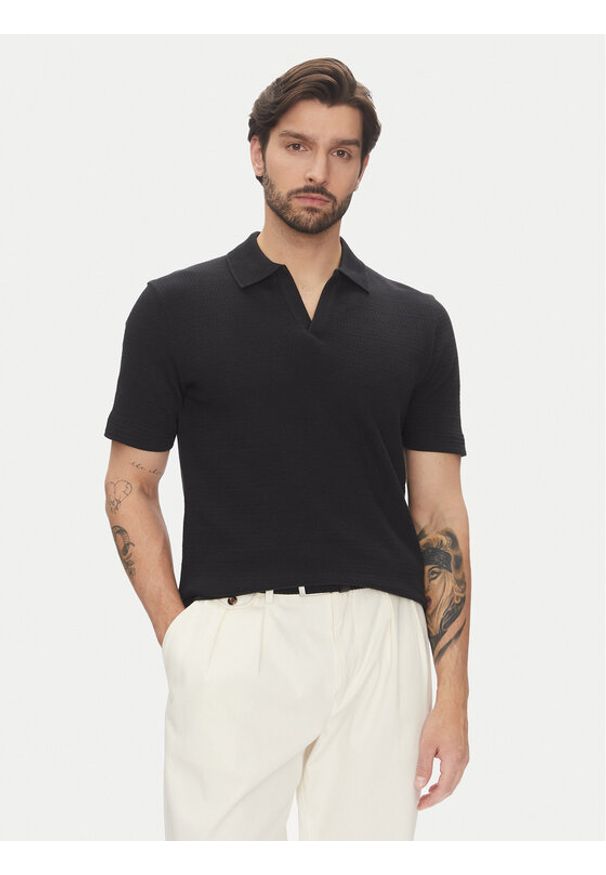 Marc O'Polo Polo 524 3021 53176 Czarny Regular Fit. Typ kołnierza: polo. Kolor: czarny. Materiał: bawełna