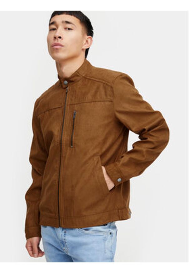 Blend Kurtka z imitacji skóry 20716626 Brązowy Regular Fit. Kolor: brązowy. Materiał: skóra