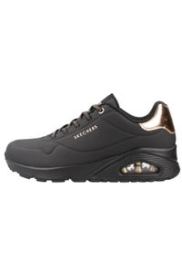 skechers - Buty do chodzenia damskie Skechers Uno Shimmer Away. Kolor: czarny. Materiał: guma, syntetyk, tkanina, materiał. Sport: turystyka piesza