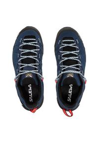 Buty trekkingowe damskie Salewa Alp Trainer 2. Zapięcie: sznurówki. Kolor: niebieski. Materiał: guma, syntetyk, materiał. Szerokość cholewki: normalna. Styl: sportowy