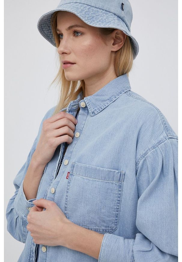 Levi's® - Levi's koszula jeansowa damska regular z kołnierzykiem klasycznym. Okazja: na co dzień, na spotkanie biznesowe. Typ kołnierza: kołnierzyk klasyczny. Kolor: niebieski. Materiał: jeans. Długość rękawa: długi rękaw. Długość: długie. Wzór: gładki. Styl: klasyczny