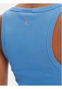 Juicy Couture Top Racer JCWLV125305 Niebieski Slim Fit. Kolor: niebieski. Materiał: bawełna #4
