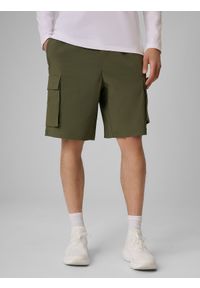 4f - 4F Spodenki casual cargo męskie - khaki XL. Okazja: na co dzień. Kolor: oliwkowy, wielokolorowy, brązowy. Materiał: materiał, tkanina. Sezon: lato. Styl: casual #2