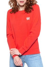 Wrangler - BLUZA WRANGLER CREW SWEAT BITTERSWEET RED W6Z1HAXBO 112130853. Styl: klasyczny #1