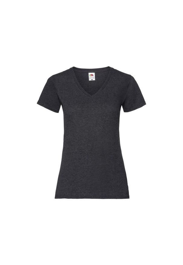 FRUIT OF THE LOOM - Koszulka Damska Valueweight Heather Z Dekoltem V. Kolor: szary