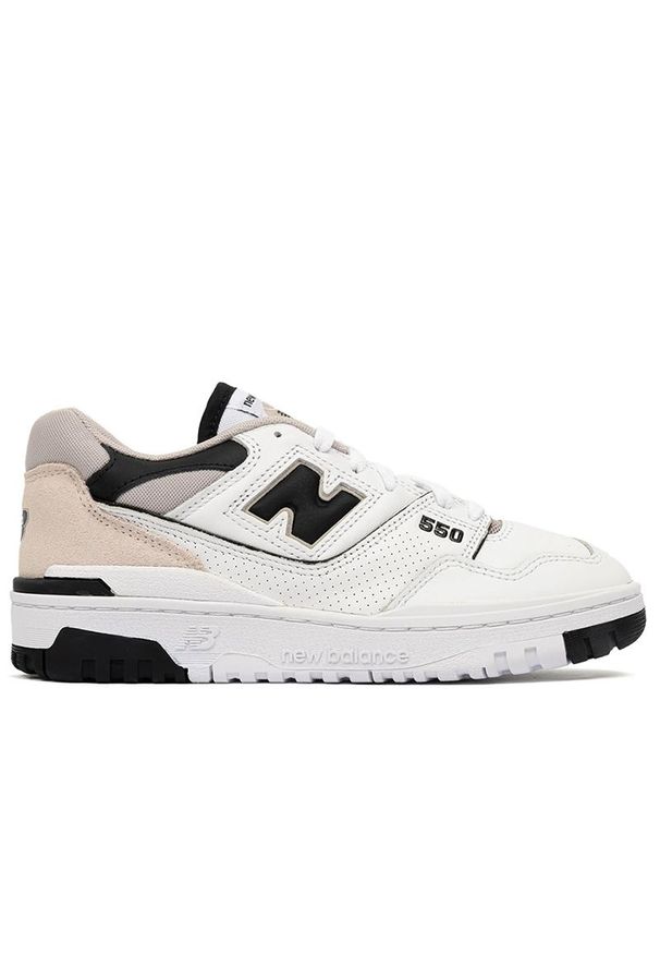 Buty New Balance BB550ESI - białe. Okazja: na co dzień. Kolor: biały. Materiał: skóra, guma. Szerokość cholewki: normalna. Sport: koszykówka, turystyka piesza