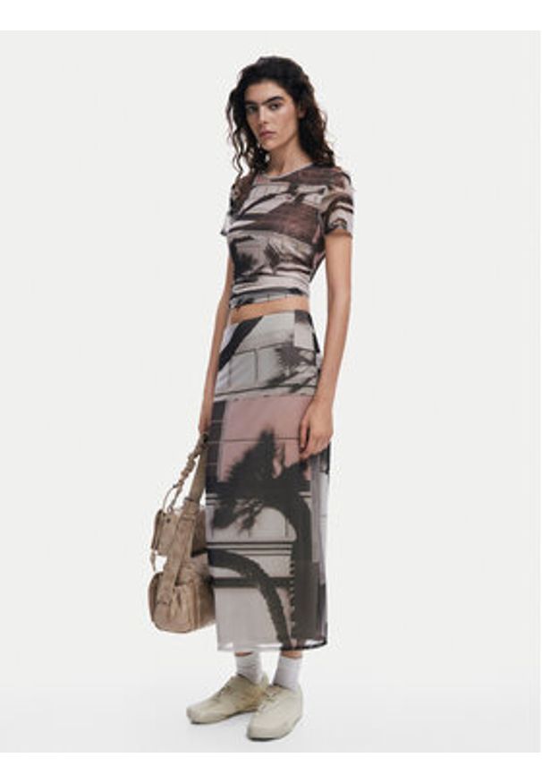 Desigual Spódnica tiulowa 25SWFK05 Kolorowy Regular Fit. Materiał: syntetyk. Wzór: kolorowy