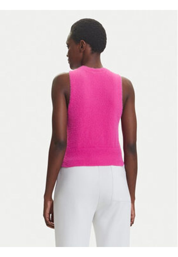 Adidas - adidas Top JW3648 Różowy Slim Fit. Kolor: różowy. Materiał: syntetyk