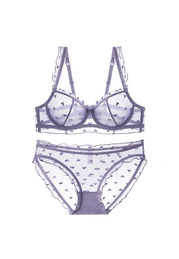 Intica - Komplet bielizny z delikatnym prześwitem i regulowanymi ramiączkami Patrinia. Kolor: fioletowy. Materiał: materiał