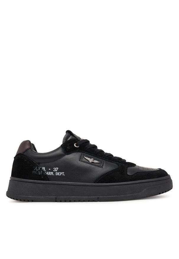 Sneakersy Aeronautica Militare. Kolor: czarny