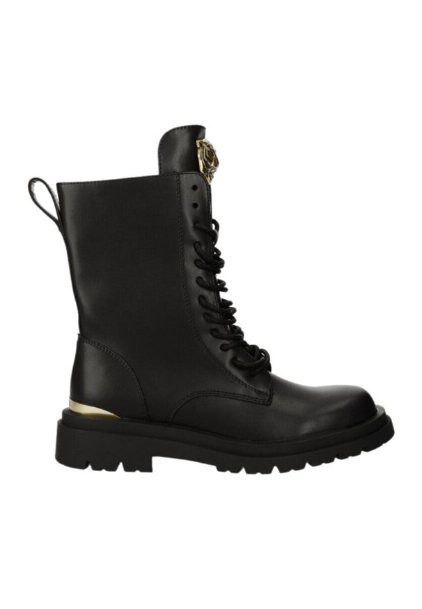 Just Cavalli - JUST CAVALLI Czarne buty Fondo Kaili Kombat. Kolor: czarny