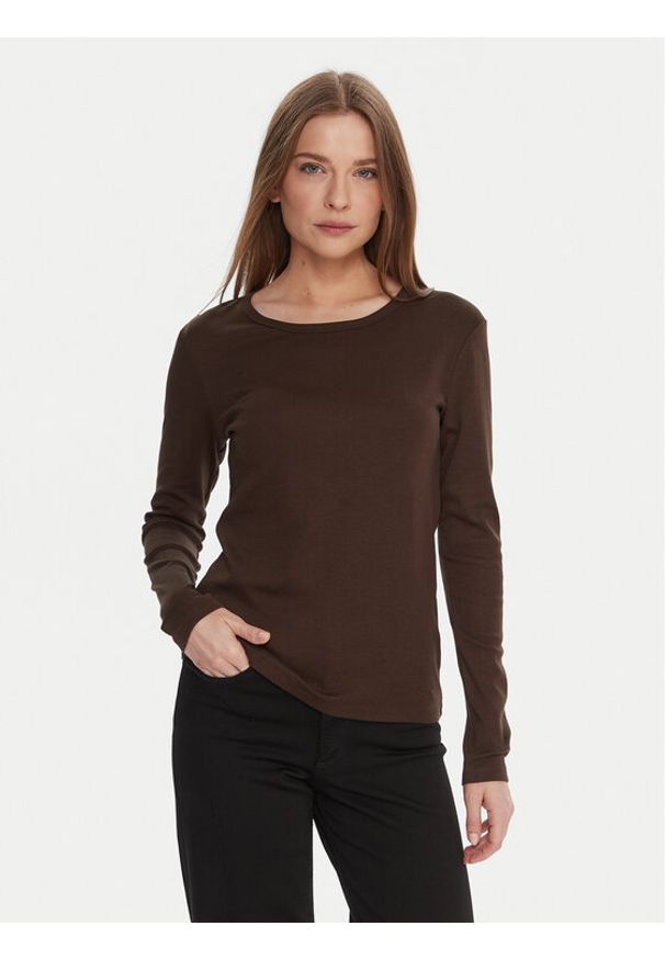 United Colors of Benetton - United Colors Of Benetton Bluzka 3GA2E16F9 Brązowy Regular Fit. Kolor: brązowy. Materiał: bawełna