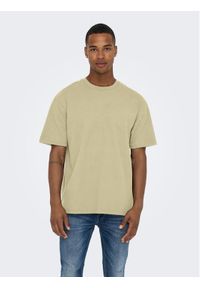 Only & Sons T-Shirt Fred 22022532 Beżowy Relaxed Fit. Kolor: beżowy. Materiał: bawełna